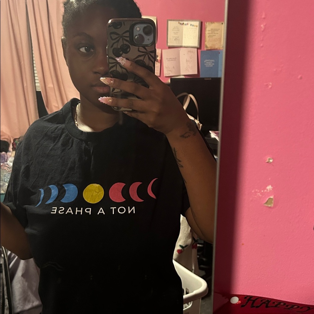 Hot Topic Black Moon Phase Graphic Tee
